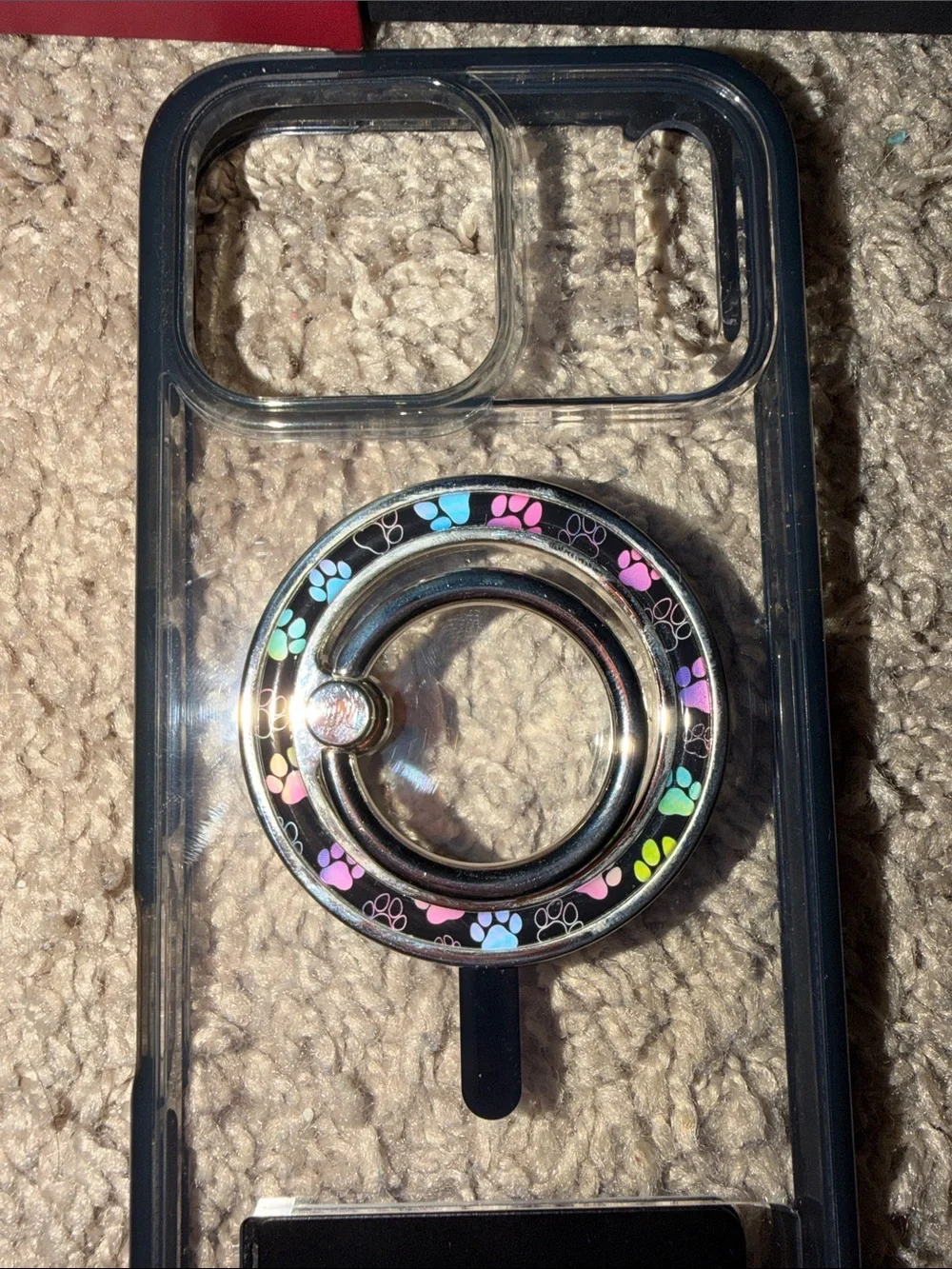 ZAGG Clear & Colorful Black Transparent iPhone 17 Pro Max Case + Ring Stand